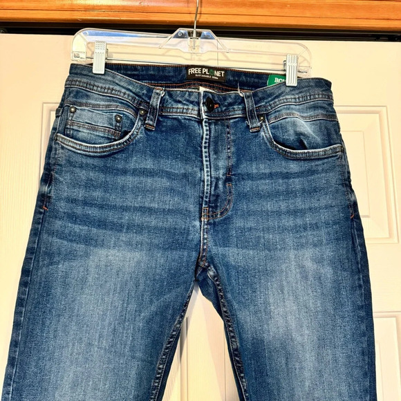 Free Planet Sustainable‎ Men’s Slim Straight Denim Jeans - Picture 7 of 7